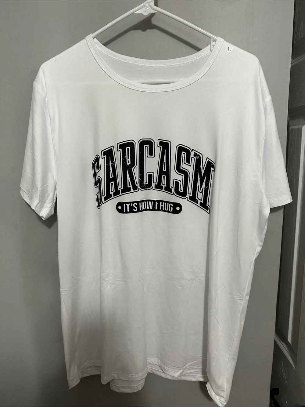 White Sarcasm Graphic Tee - Casual Shirt L